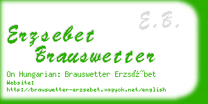 erzsebet brauswetter business card